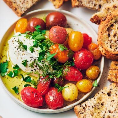 Roasted Tomatoes & Whipped Feta