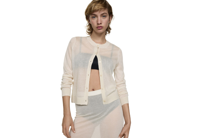 Mango Semi-Transparent Knitted Cardigan
