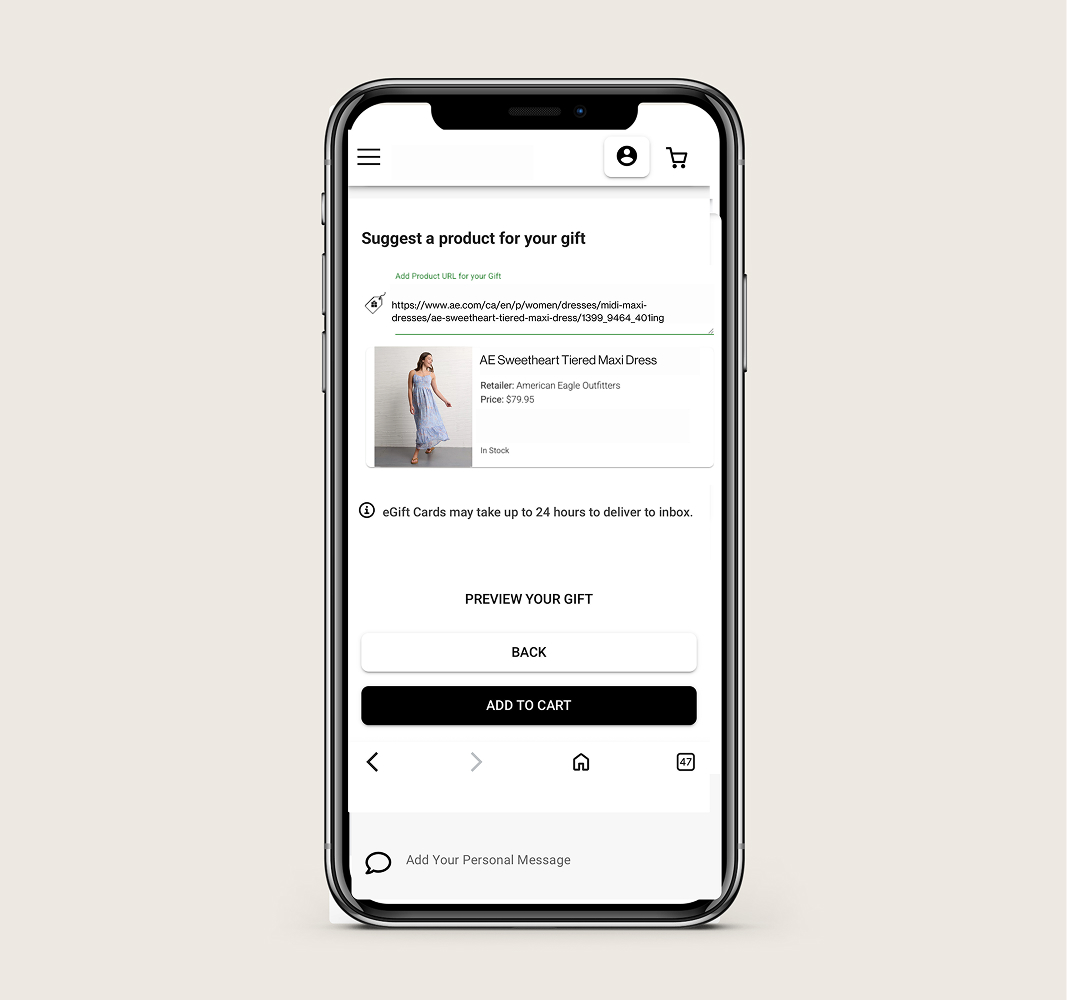 Product screen