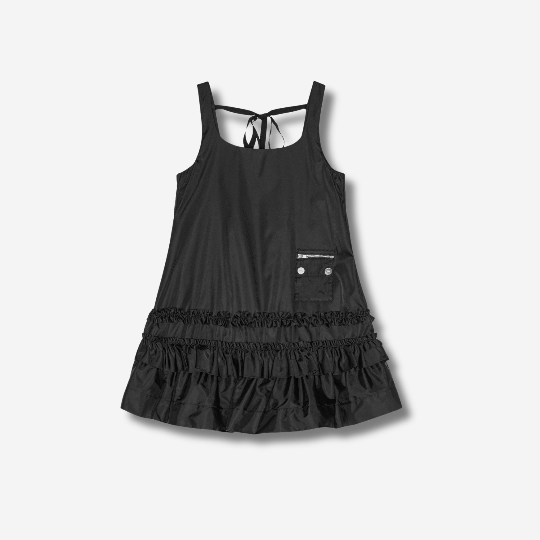 Ganni Black Duchesse Nylon Mini Dress