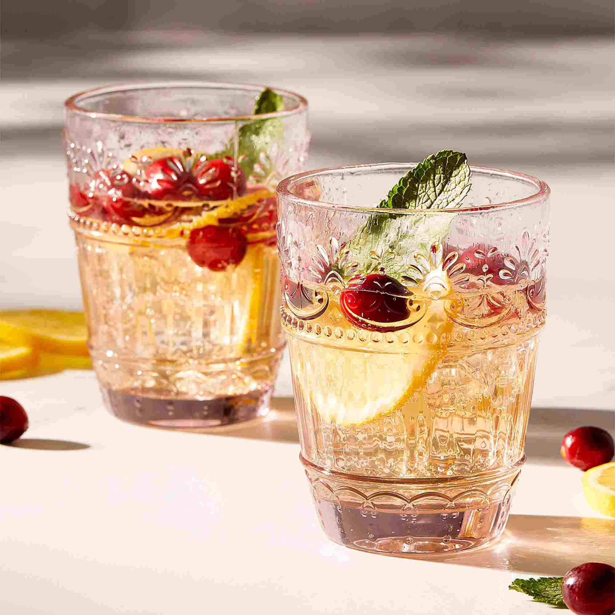Embossed Floral Glasses
