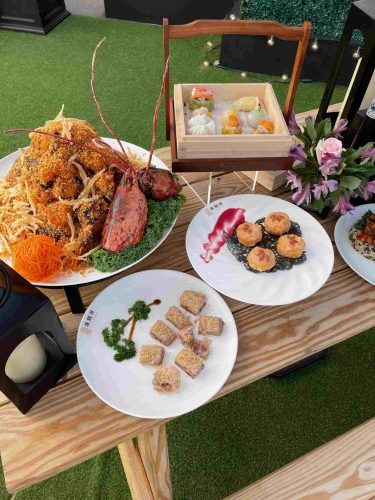 Gourmet brunch table setup