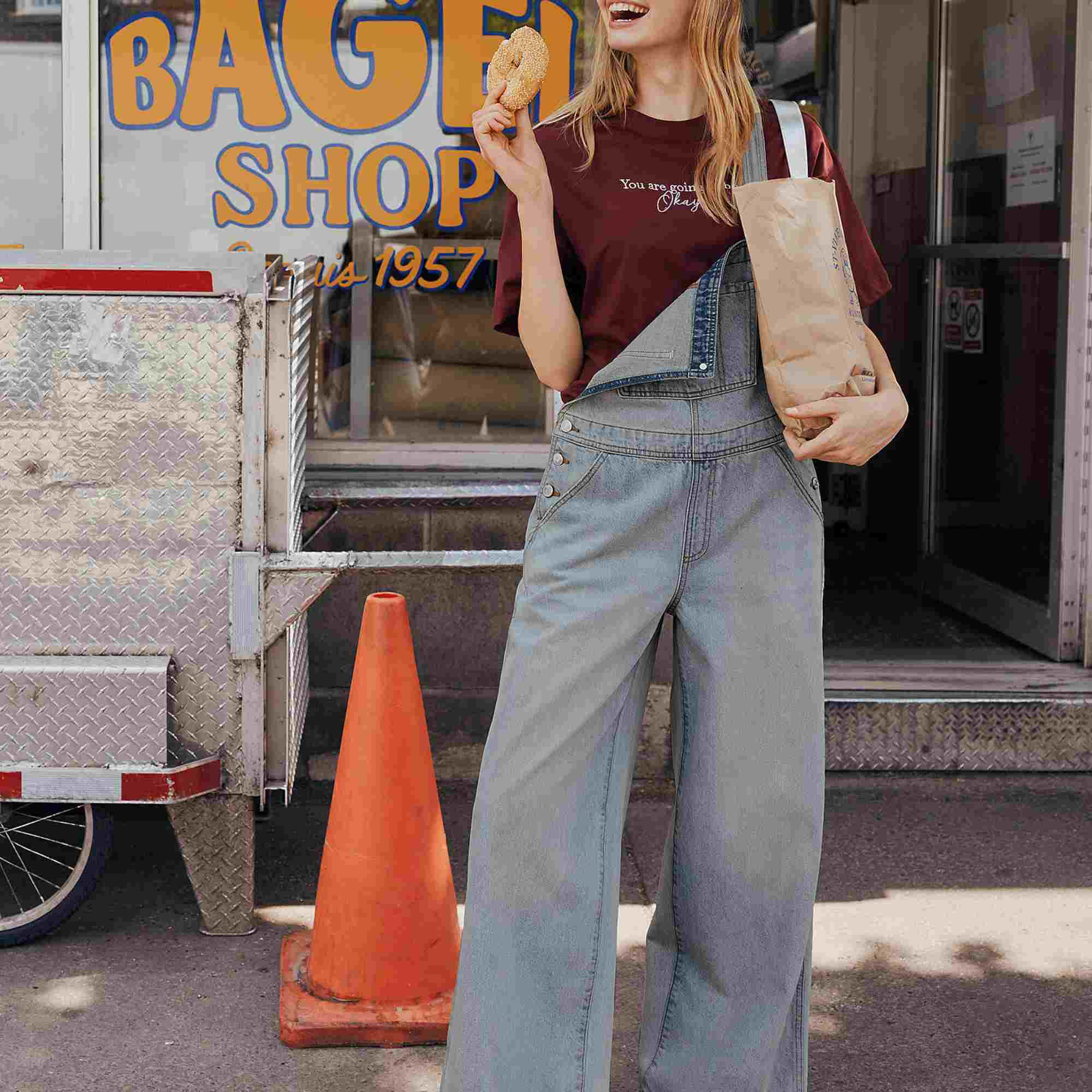 Loose Denim Overalls