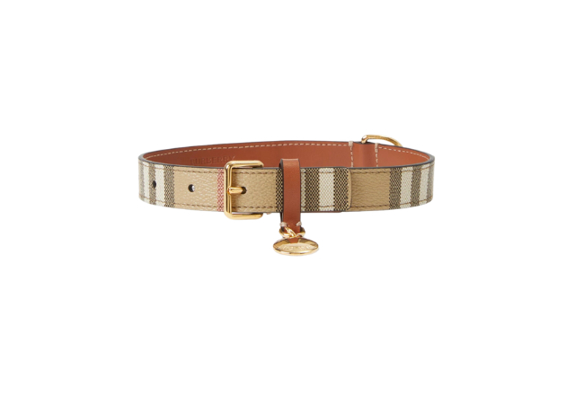Medium Check Dog Collar at Burberry